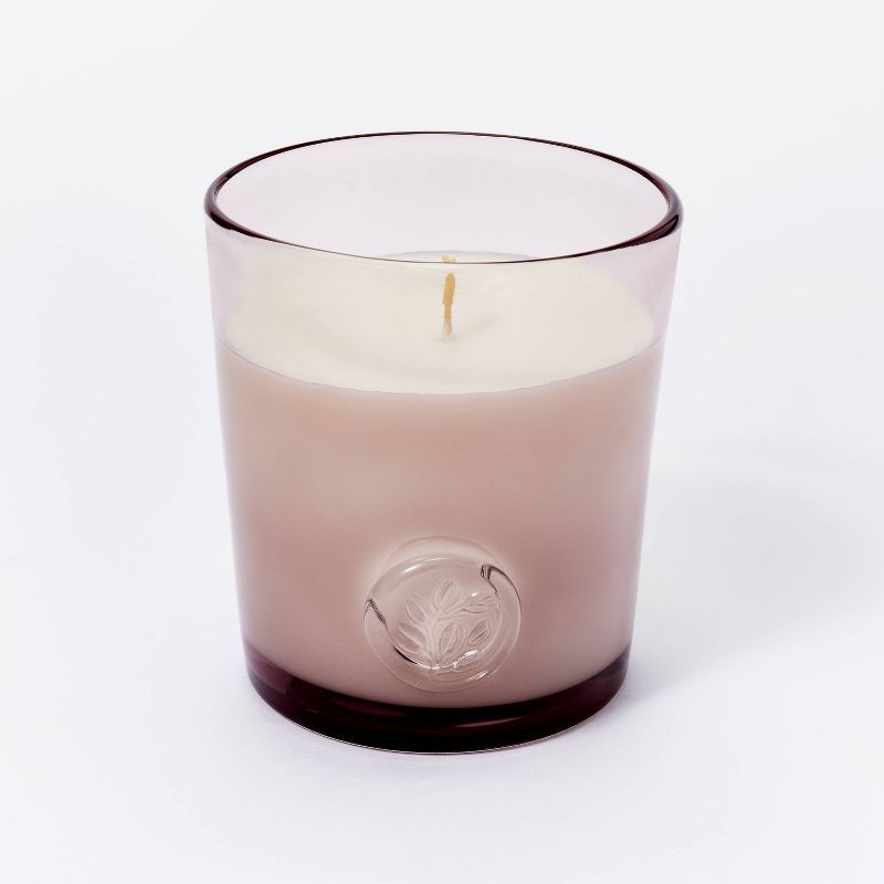 12.5oz Colored Glass Candle White Amber & Jasmine Pink - Threshold™ designed with Studio McGee | Target