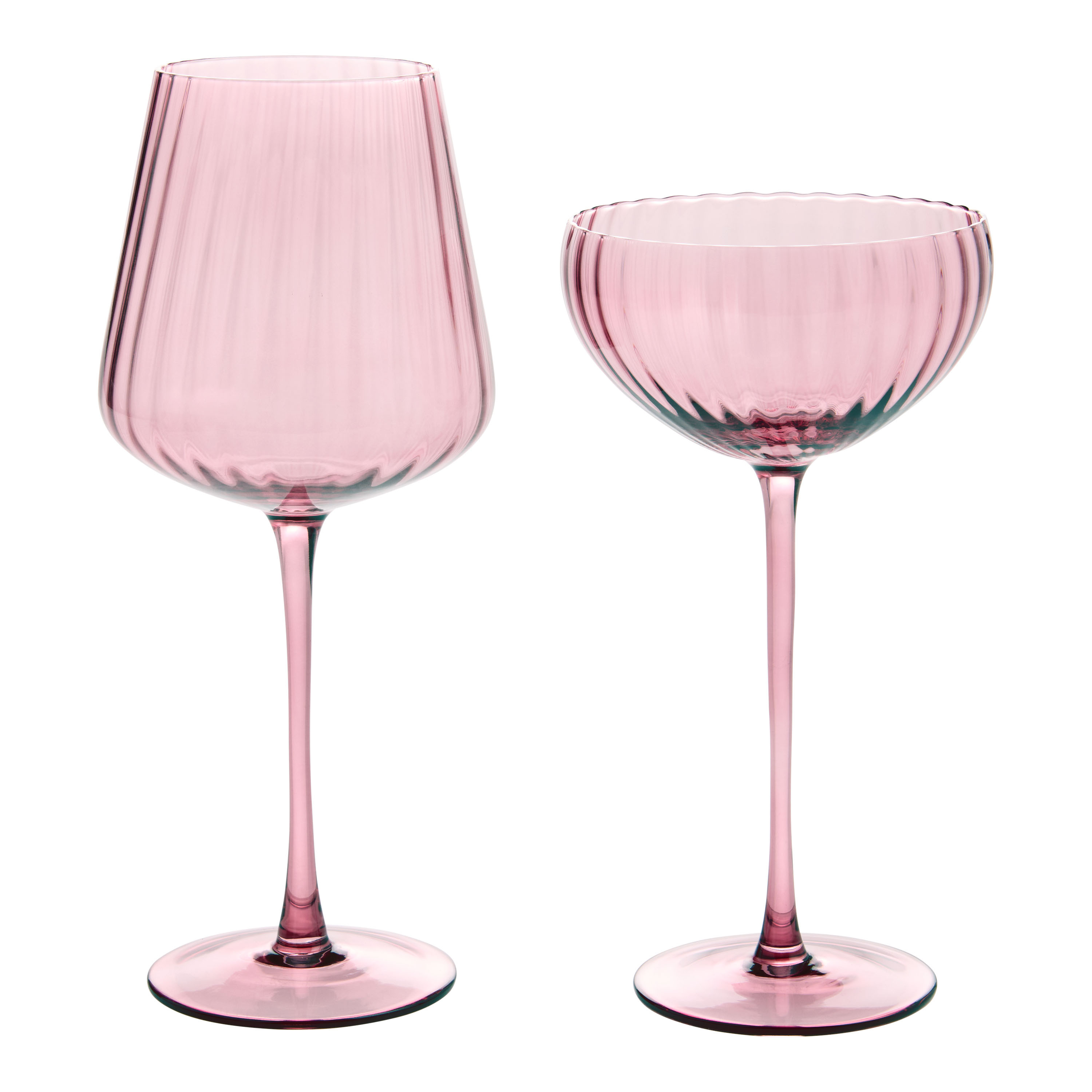 Aela Purple Ribbed Bar Glass | World Market