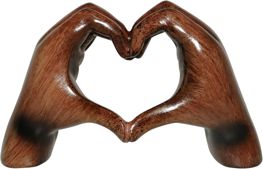 Heart Hands Sculpture Aesthetic Decor, Love Hands Heart Statue Decoration for Living Room Table O... | Amazon (US)