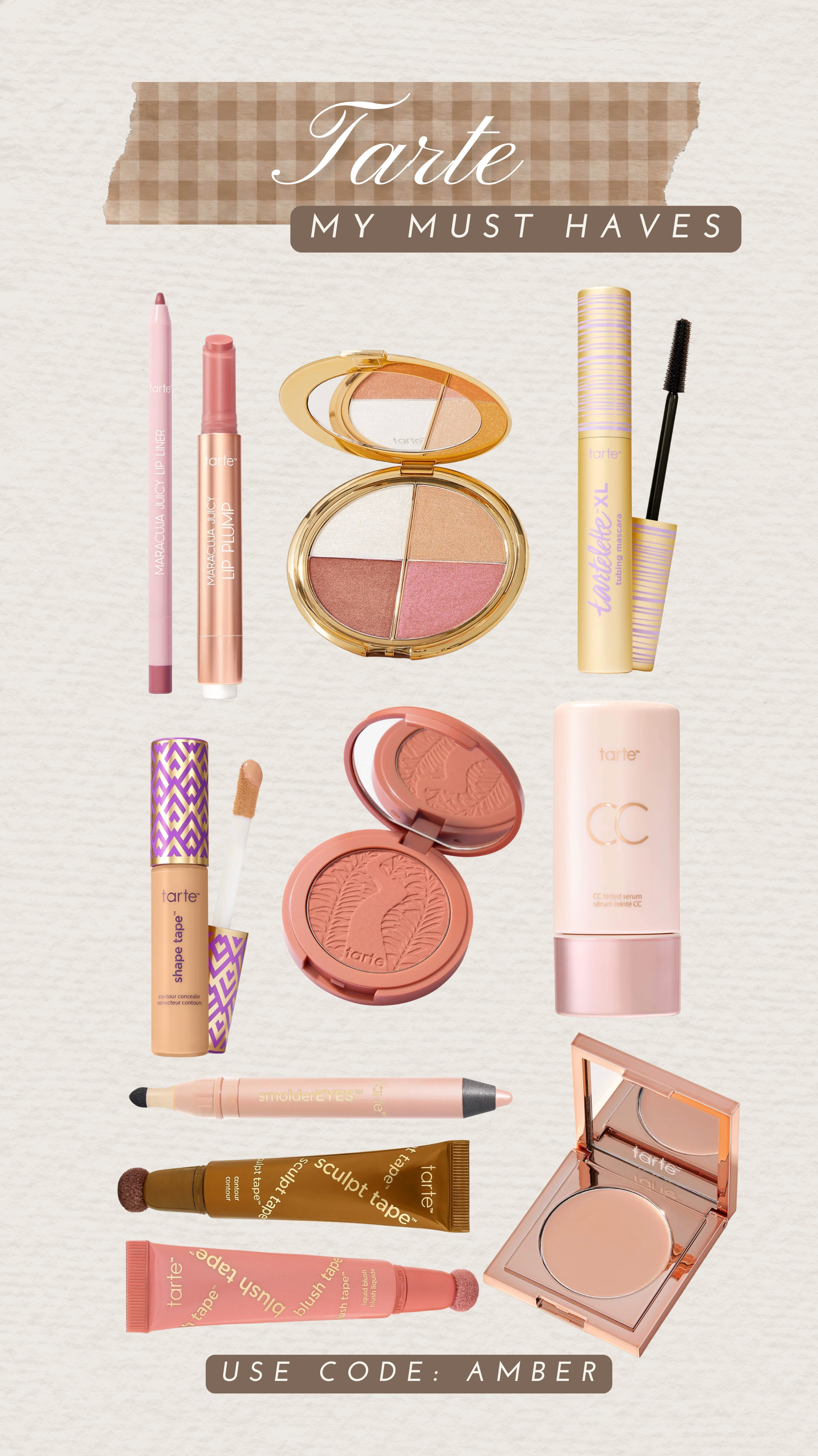 my tarte must haves! use my code for 15% off!

makeup, concealer, beauty 

 #LTKgrwm #LTKBeauty