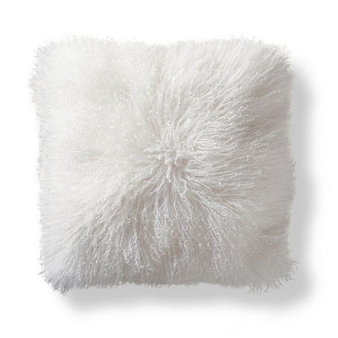 Mongolian Fur Square Decorative Pillow Cover | Frontgate | Frontgate