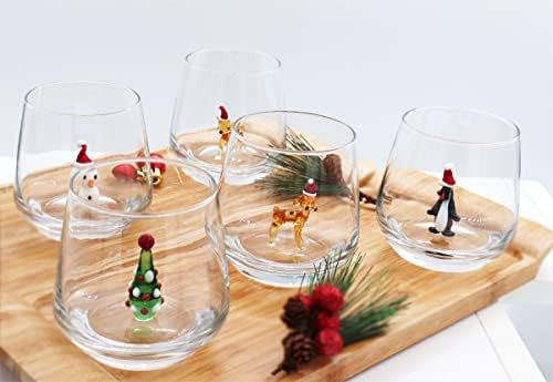 Handblown Figures Inside Glass Cup, Stemless Glass with Hidden Animals Inside, Unique Christmas G... | Amazon (US)