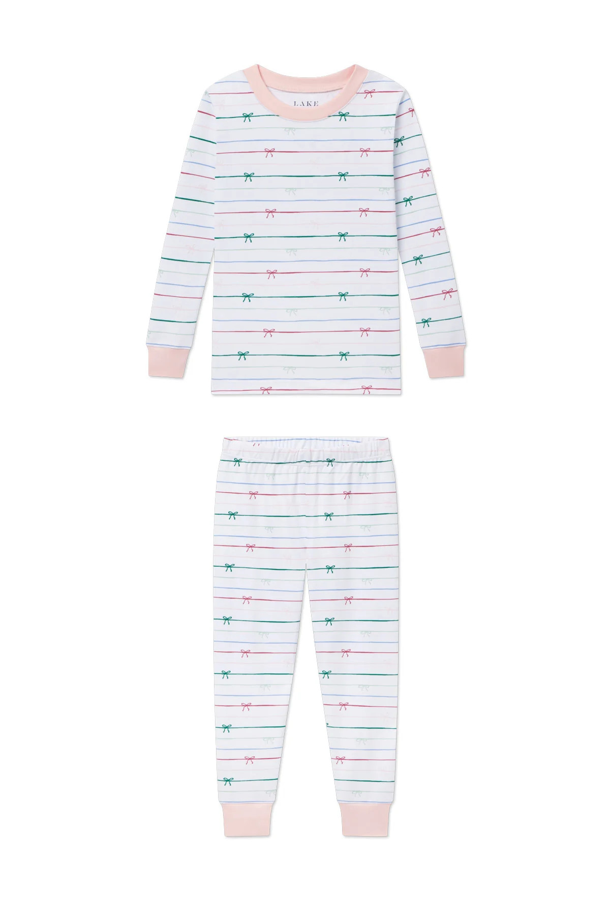 Kids Long-Long Set in Pretty Ribbon | Lake Pajamas