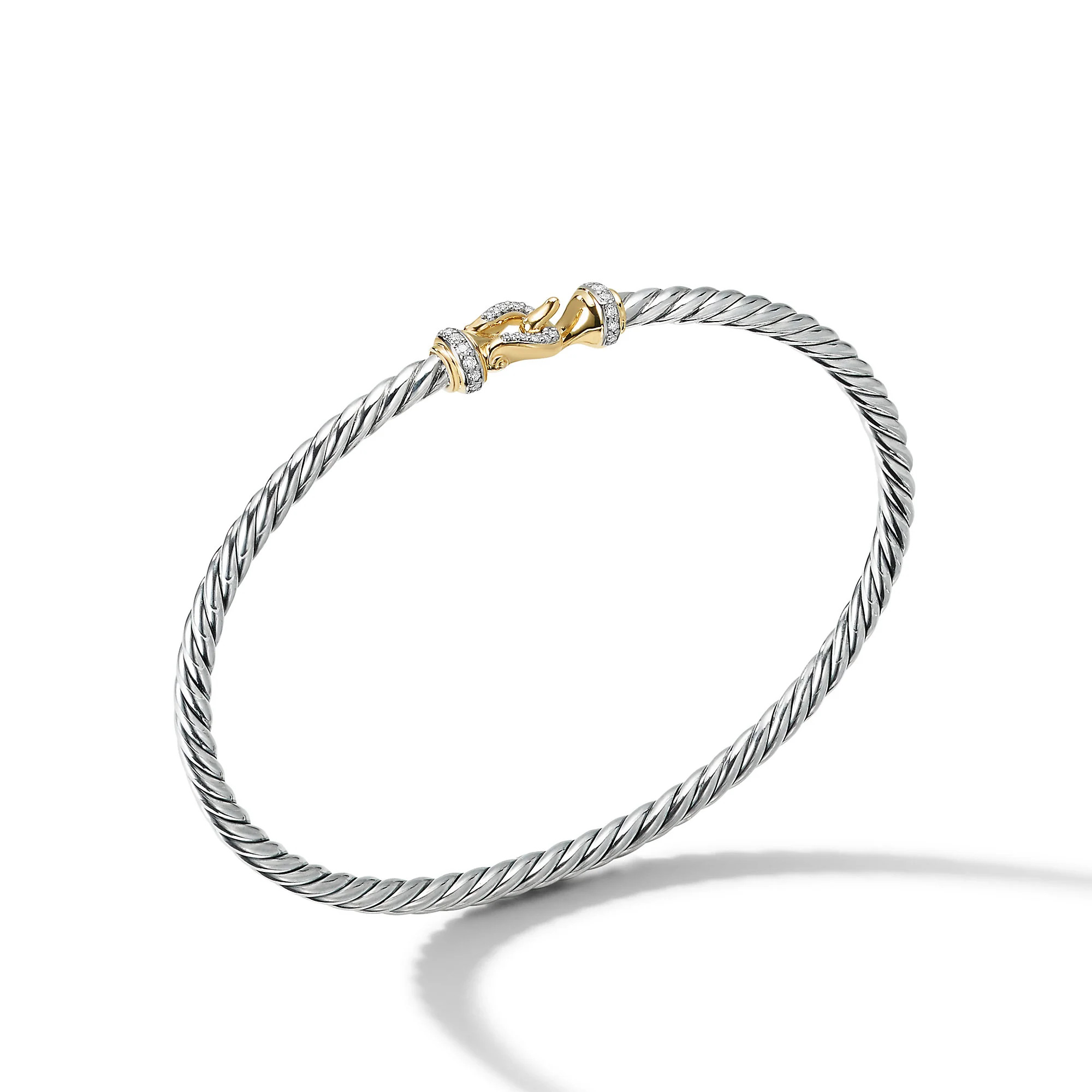Cable Buckle Collection Bracelet with 18K Yellow Gold and Diamonds | Little Switzerland