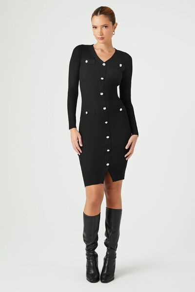 Button-Front Midi Sweater Dress | Forever 21 | Forever 21 (US)