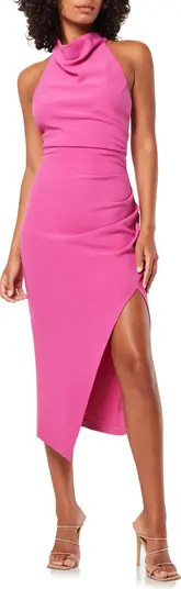 Paxton Halter Cowl Neck Sheath Midi Dress | Nordstrom