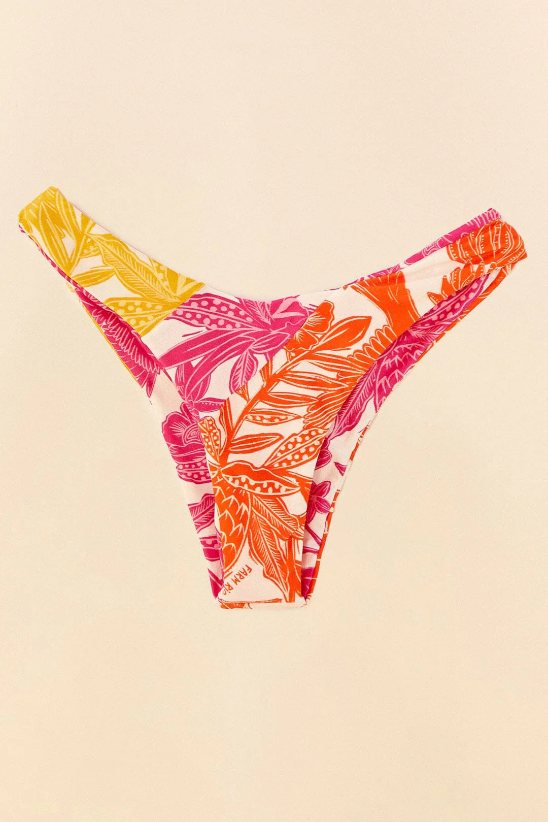 Tropical Woodcut High Leg Bikini Bottom | FarmRio (US)