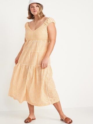 Tiered Seersucker All-Day Maxi Dress for Women | Old Navy (US)