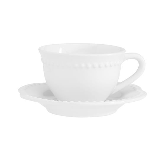 Emma Beaded Stoneware Cup and Saucer Sets | Pottery Barn (US)