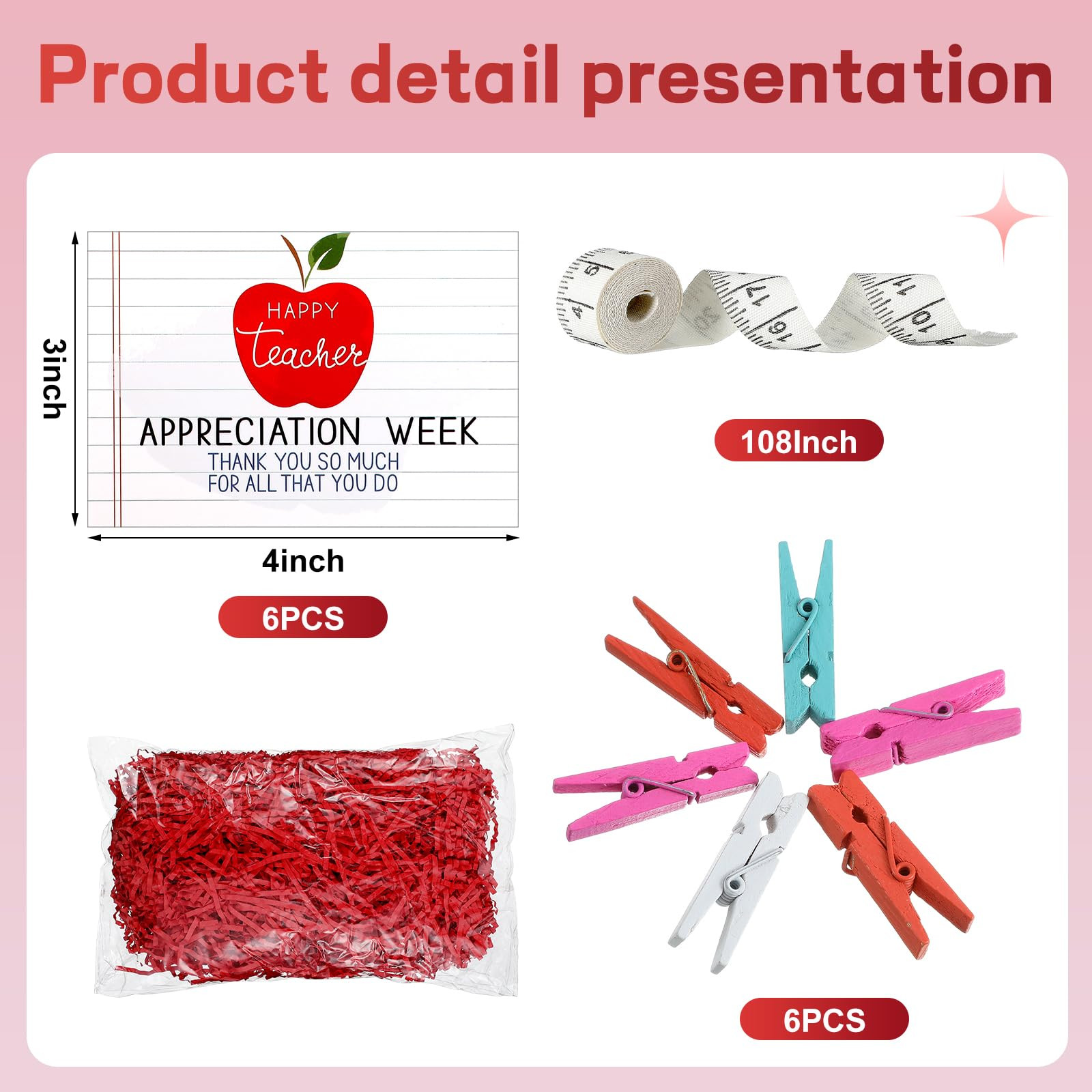 Chunful 6 Sets Large Plastic Clear Apple Containers for Teacher Teacher Appreciation Gifts Apple ... | Amazon (US)