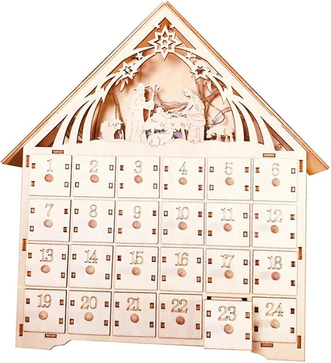 YOPU Wooden Christmas Countdown Advent Calendar,Light Up Nativity Scene,Solid Wood Construction,F... | Amazon (CA)