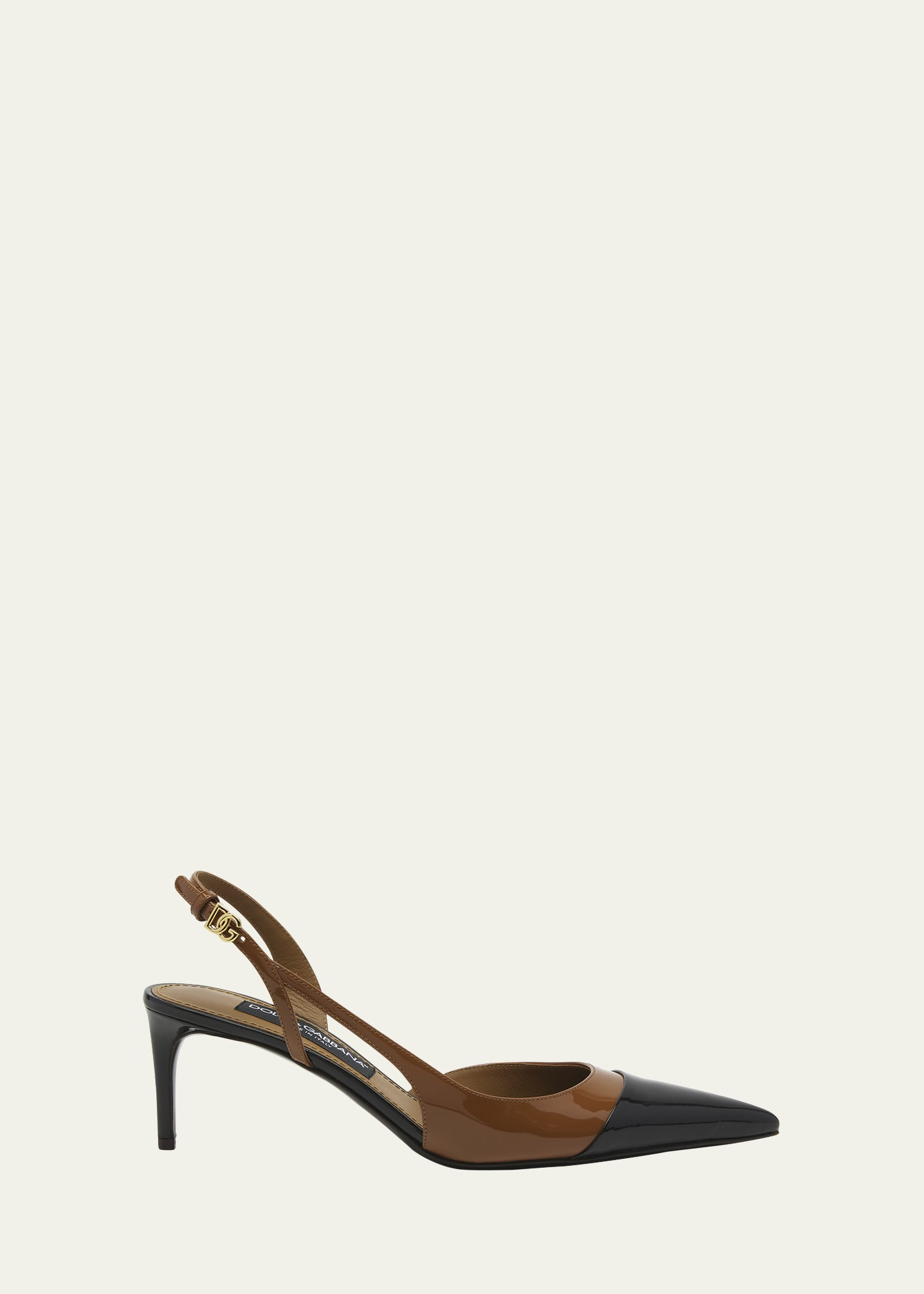 Dolce&Gabbana Lollo Patent Bicolor Slingback Pumps | Bergdorf Goodman