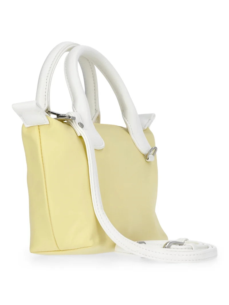 No Boundaries Women's Mini Tote Crossbody Bag, Lemon Ice | Walmart (US)