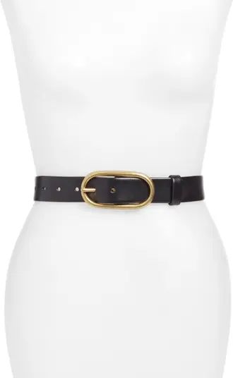 Oval Buckle Leather Belt | Nordstrom