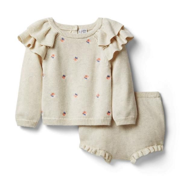 Baby Embroidered Sweater Matching Set | Janie and Jack