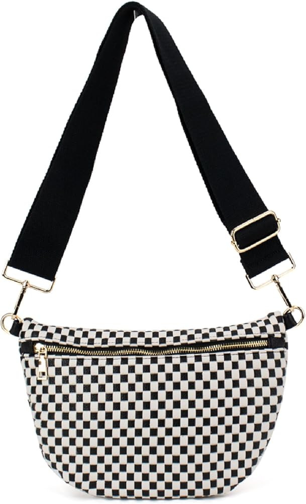 The Fiona | Woven Bum Bag | Stylish Woven Crossbody Bag | Adjustable Strap for Travel Festivals &... | Amazon (US)