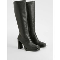 Womens Block Heel Platform Knee High Boots - Black - 10 | boohoo (US & Canada)