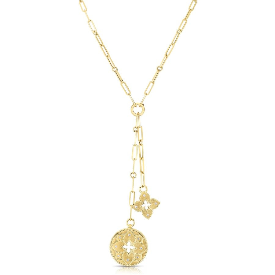 18K Yellow Gold 0.14Ct Diamond Venetian Princess Double Medallion Necklace - 7773276Aychx | Jomashop.com & JomaDeals.com