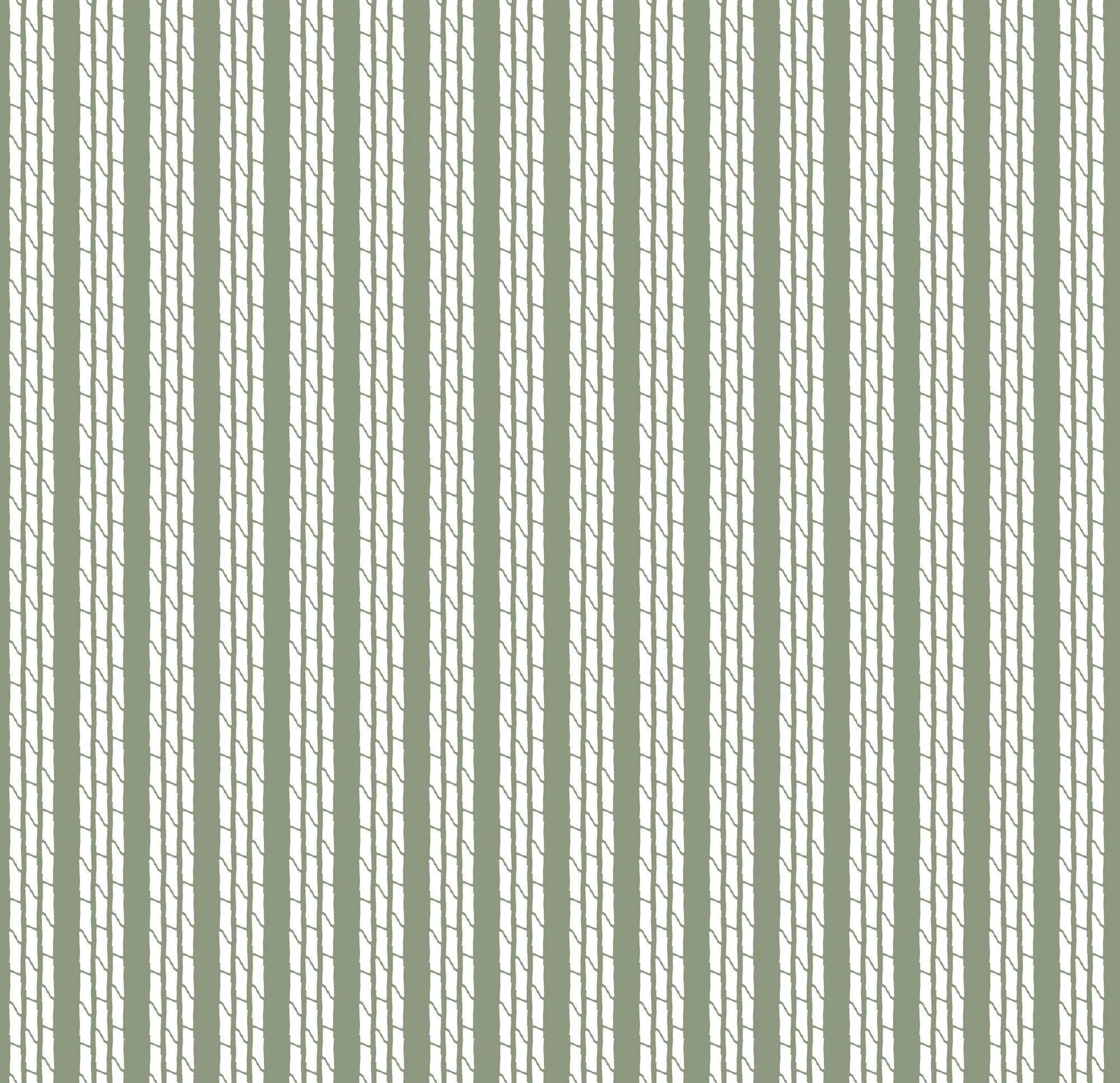 Tennessee Bamboo Stripes - Olive Wallpaper by Honey + Hank | Mitchell Black