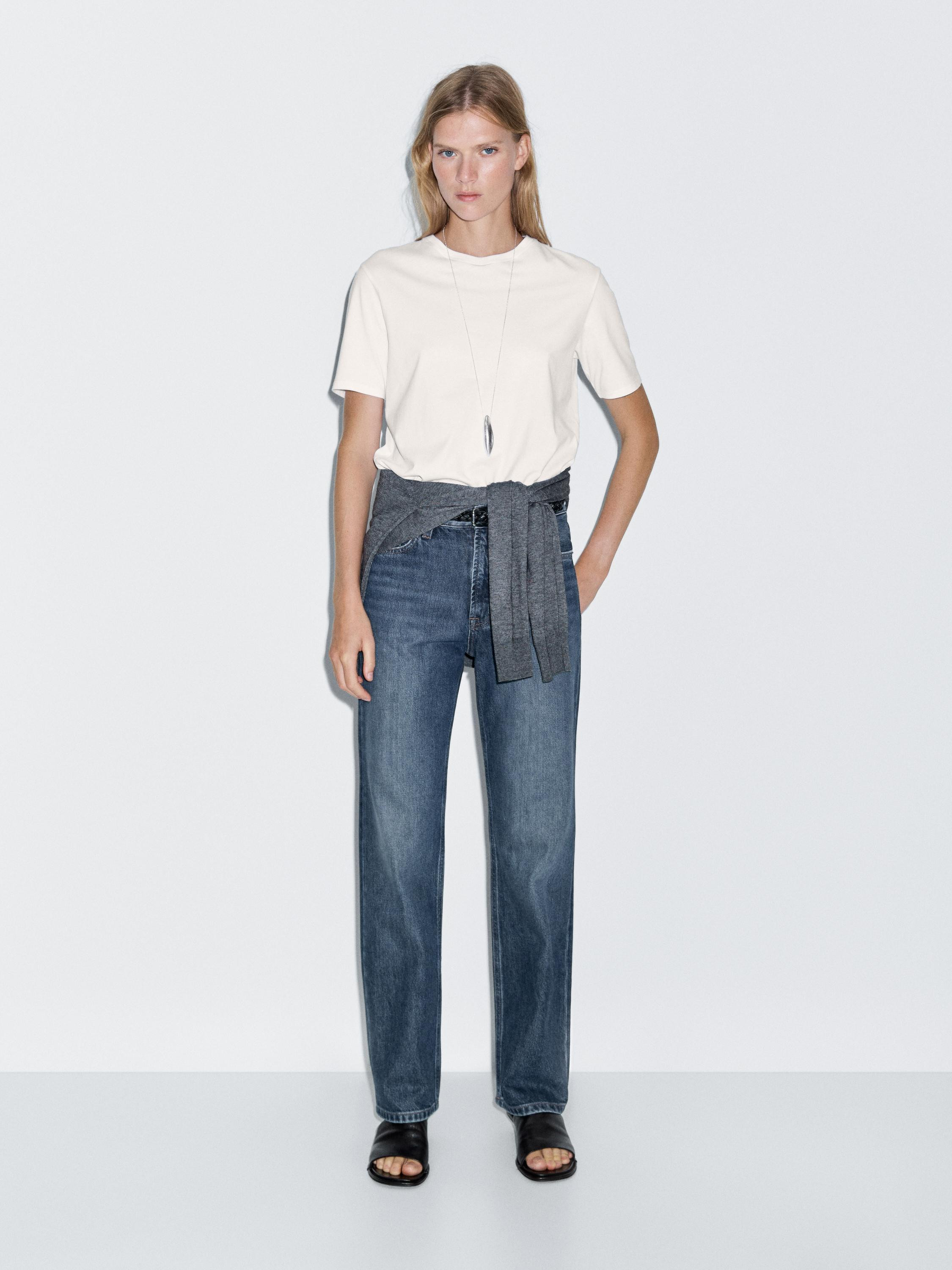 Straight-Fit-Jeans mit hohem Bund | Massimo Dutti DE