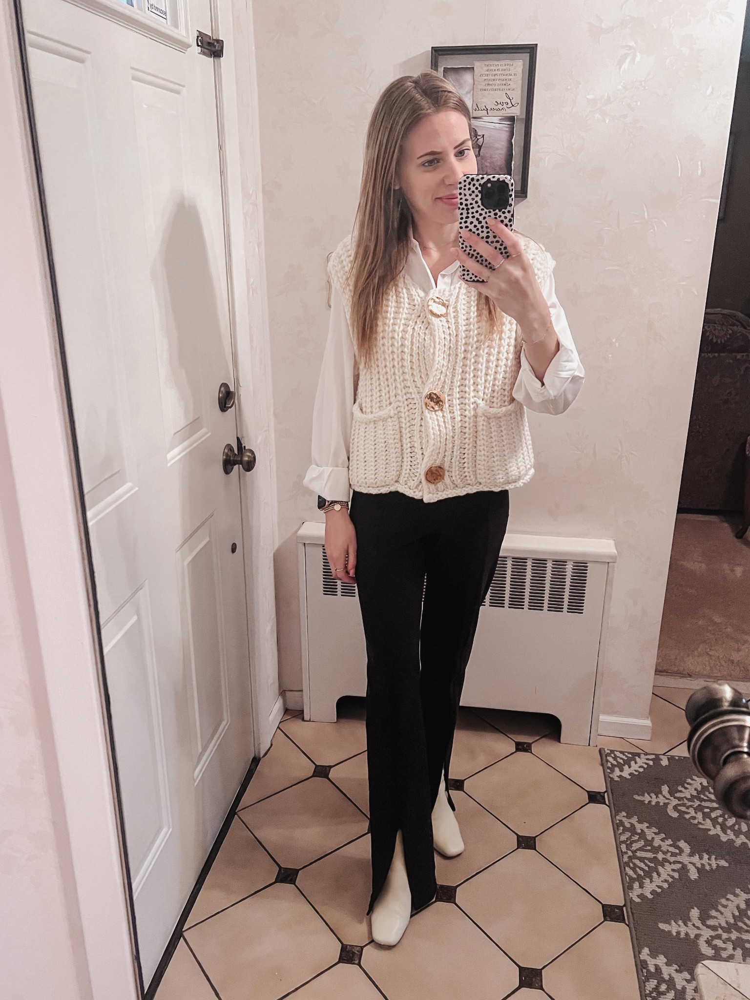 Amazing sweater vest / split hem pants / Sam Edelman booties 🤍

#LTKSeasonal #LTKShoeCrush #LTKWorkwear