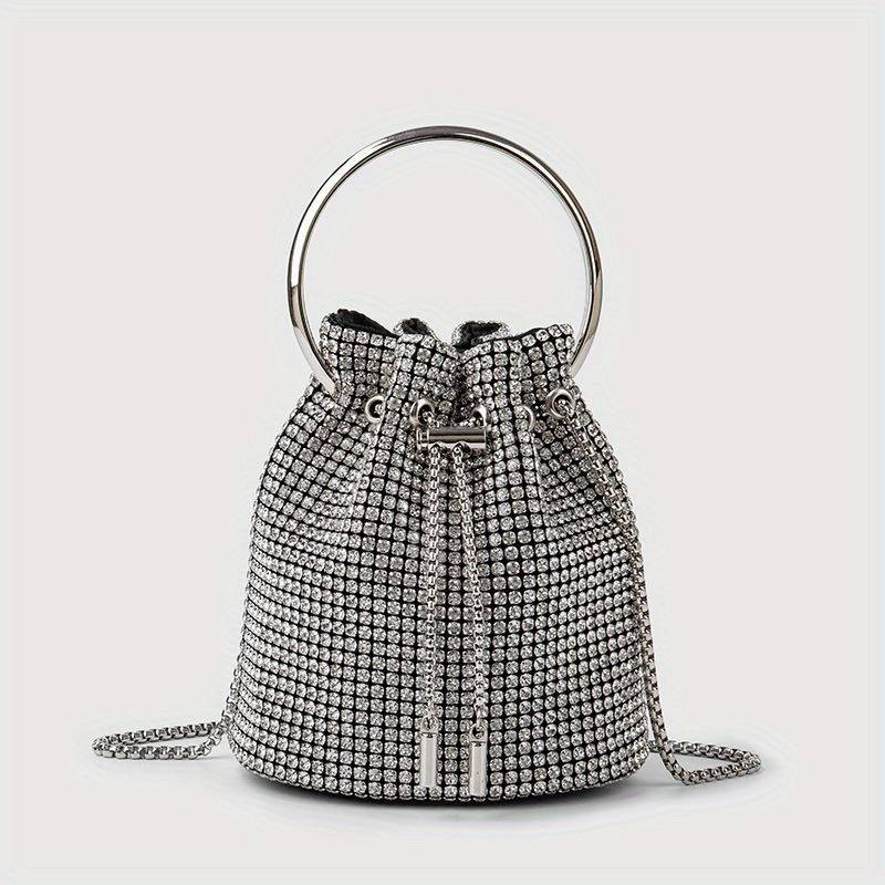Allover Rhinestone Bucket Bag, Glitter Chain Crossbody Bag, Mini Top Ring Clutch Purse, Women's D... | Temu Affiliate Program