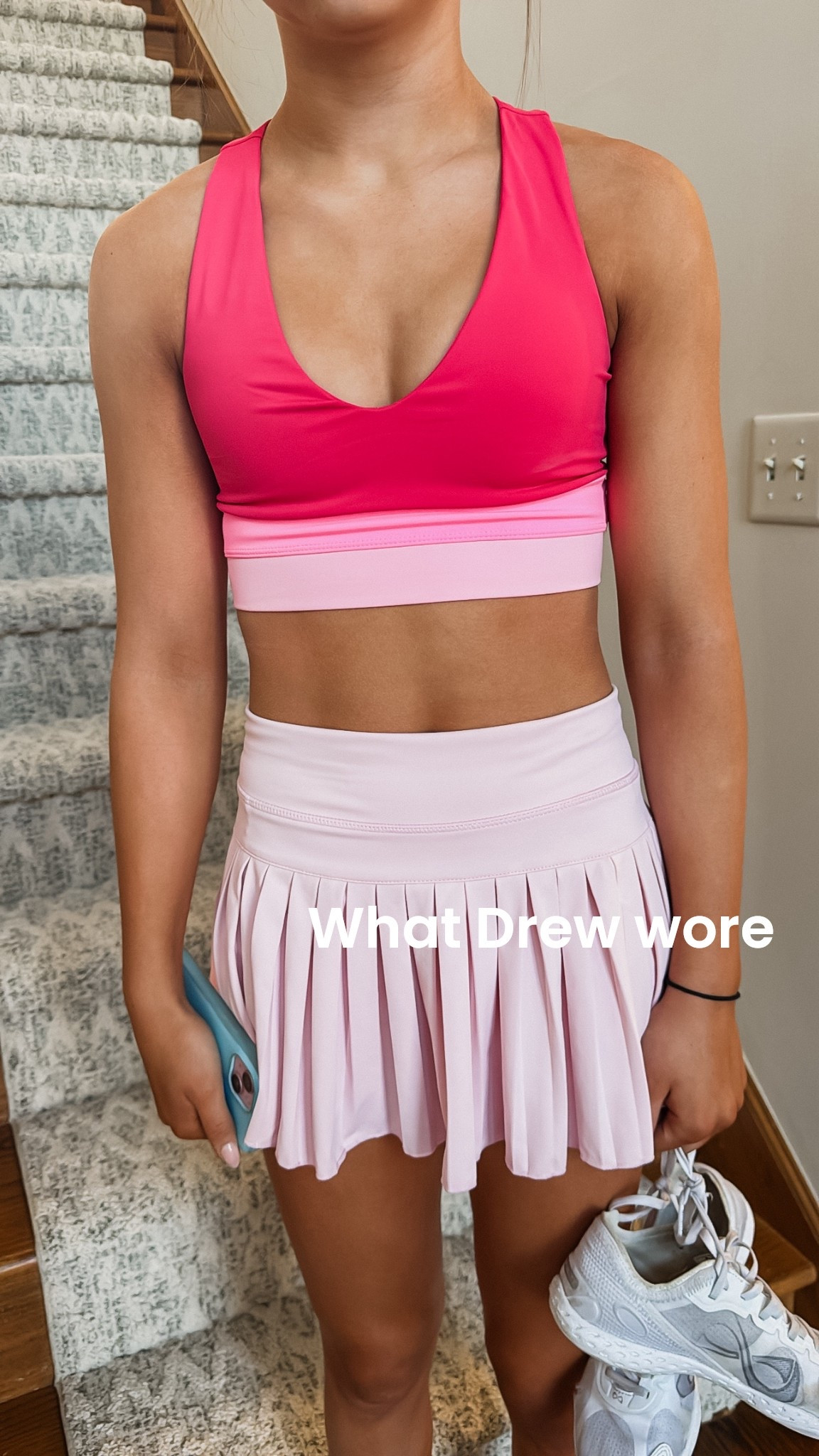 Cheer practice ootd. What Drew wore. 
Linking a variety of pink sports bras. 
The is pleated skirt is a must! 
Teen style

#LTKActive #LTKootd #LTKKids