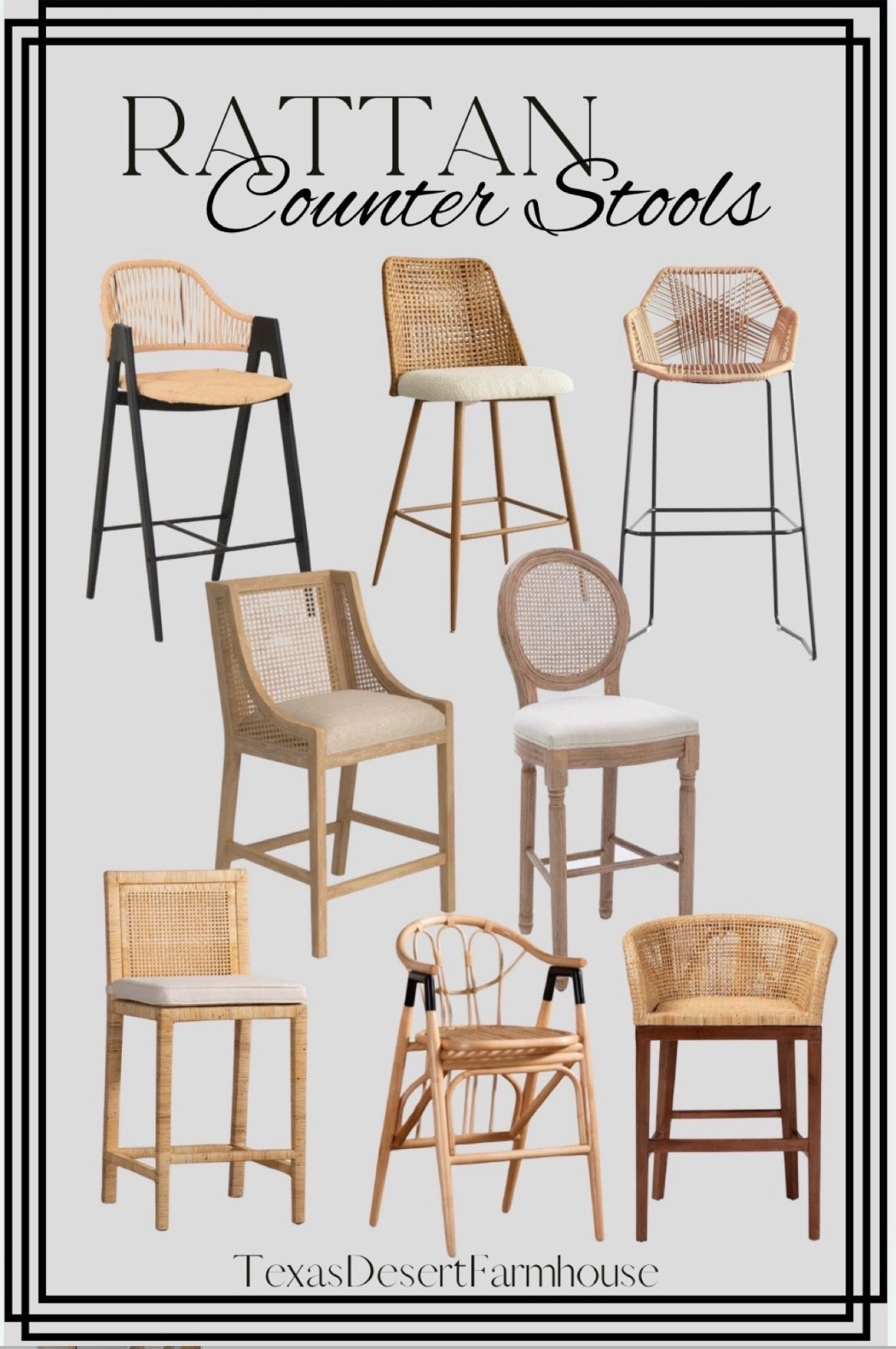 Rattan & Wicker Counter Stools

Lonny Solid Wood 25.5'' Counter Stool (Set of 2)

Antoinette Rattan counter Stool 
Thale 23.6'' Rattan Counter Stool

Bali And Pari 24.4'' Counter Stool

Beckerman 26'' Counter Stool (Set of 2)
Aliette Upholstered 27'' Counter Stool (Set of 2)

PURPLE LEAF Counter Height Bar Stool Set of 2 Modern Aluminum Rattan Wicker Outdoor Barstools with Backrest and Cushion for Kitchen Lawn Pool Bar Chairs Brown

Rattan Counter Height Bar Stools Set of 2, 26''Modern Boucle Counter Stools with Full PE Cane Back and Comfort Cushion,Rattan Back Counter Stools with Solid Metal Legs for Kitchen Bar Restaurant,Brown

Nrizc Farmhouse Bar Stools Set of 4, French Country BarStools with Solid Wood Frame and Upholstered, Rattan Back Kitchen Bar Stool for Dining Room, Kitchen

Rattan Bar Stools Counter Stools Modern Woven Barstools with Arms and Footrest Counter Height Bar Stools Set of 2 Boho Bar Stools for Kitchen Island Outdoor Patio

#counterstool #counterstools #barstool #barstools #stools #chair #kitchenstool #kitchenchair #modernfurniture #midcenturymodern #trendystools #trendyfurniture #modern #homedecor#LTKxPrimeDay 

#LTKFamily #LTKStyleTip

#LTKHome #LTKmomlife #LTKmorningroutine