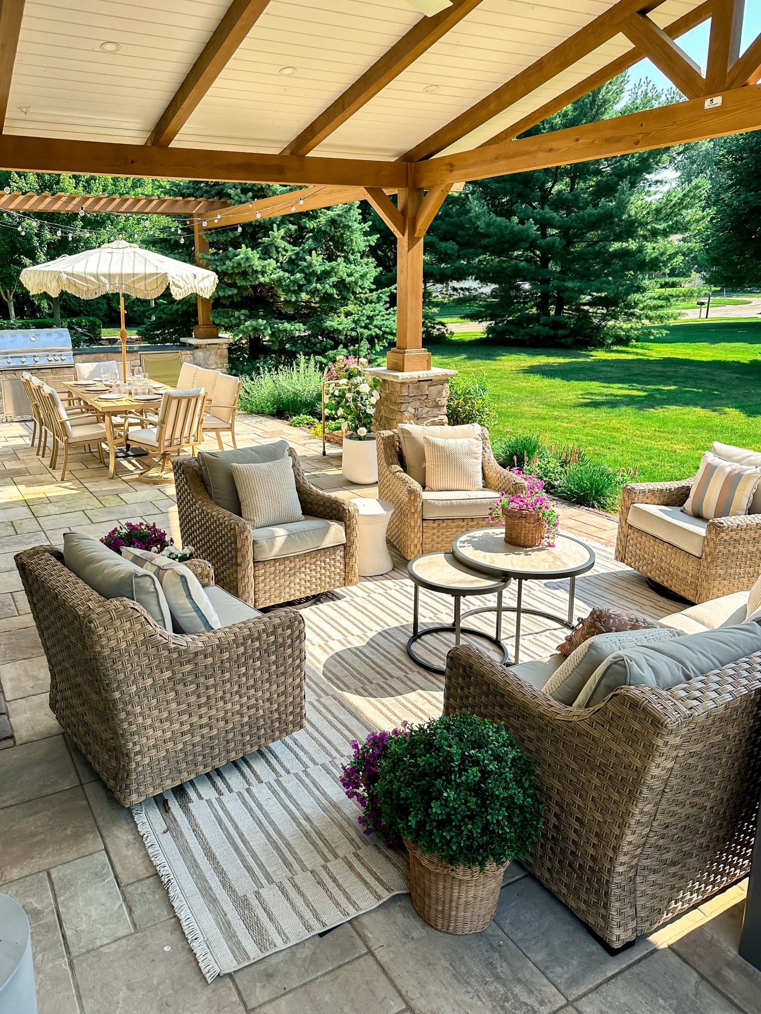 We made it to patio season! Walmart river oaks patio set, Amazon patio dining set, budget friendly outdoor furniture and decor.

#LTKHome #LTKSeasonal #LTKdayinmylife