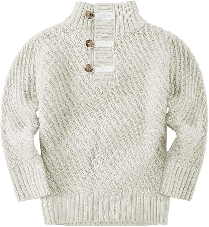 Makkrom Toddler Boys Sweater Knit Cable Turtleneck Winter Sweaters Outfit for Baby Boy Girls | Amazon (US)