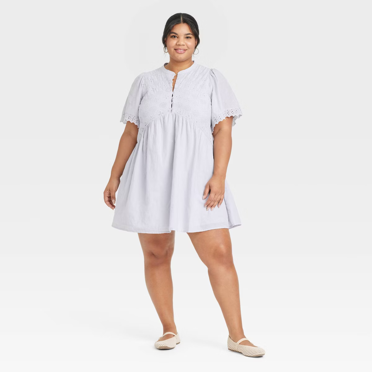 Women's Short Sleeve Eyelet Mini Skater Dress - Universal Thread™ | Target