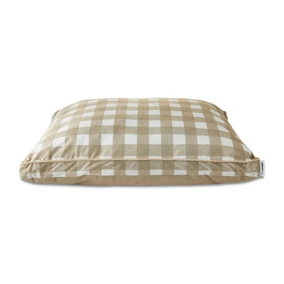 Vibrant Life Bed for Dogs, Gusseted Mat, Removable & Washable Cover, Tan Plaid, 42" x 32" | Walmart (US)