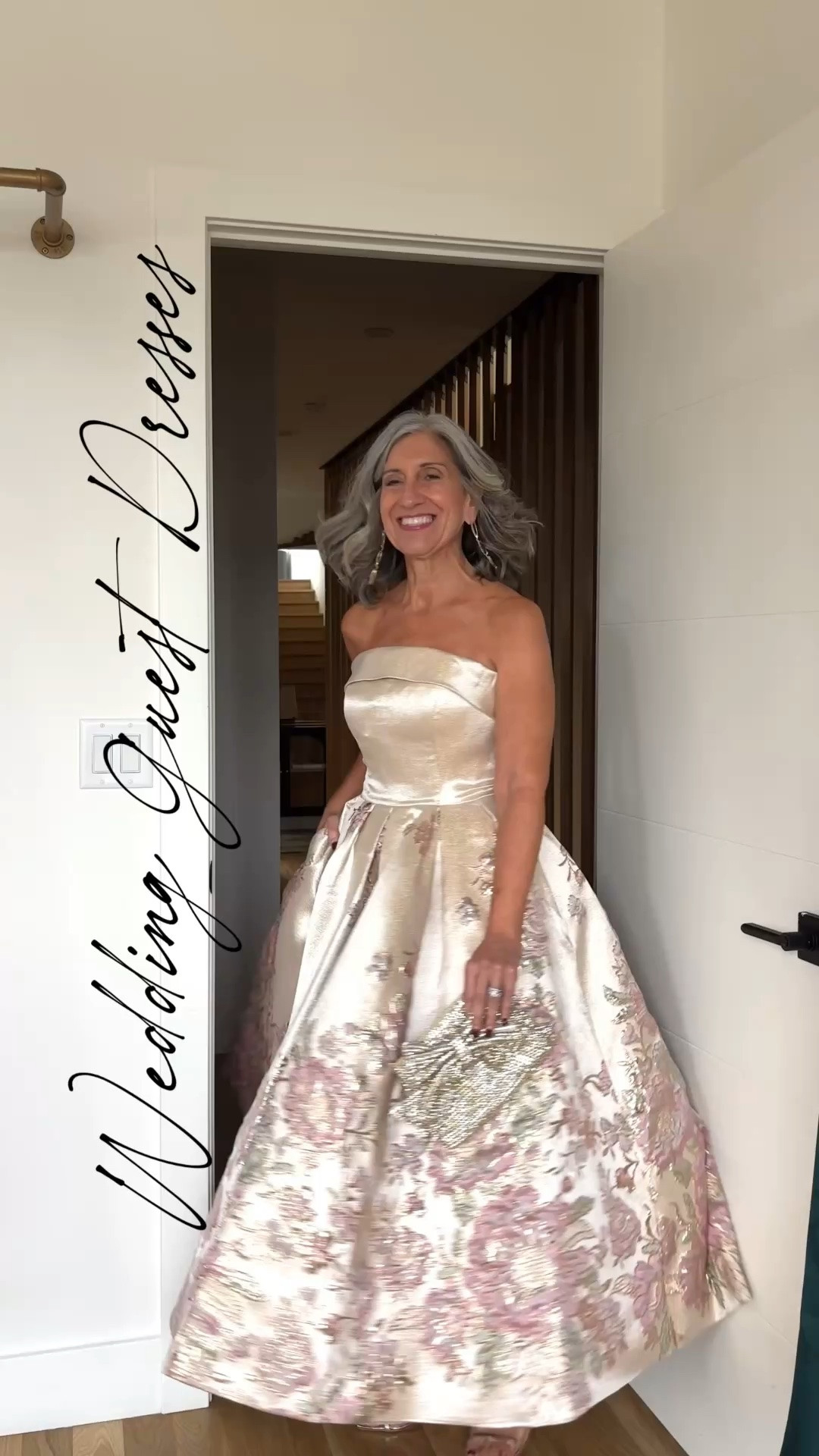 🥂 the brocade midi with pockets that owns every room it walks into.

A strapless champagne floral brocade midi with a structured bodice, a full A-line skirt and pockets that holds and flatters beautifully from ceremony to reception. 

The soft floral weave moves with effortless sophisticated grace all evening long.

Save this for your next invitation. 

Share it with a friend who’s shopping. 💌

#weddingguestdress #motherofthebride #springwedding #brocadedress #weddingseason2026

#LTKSeasonal #LTKWedding #LTKMidsize
