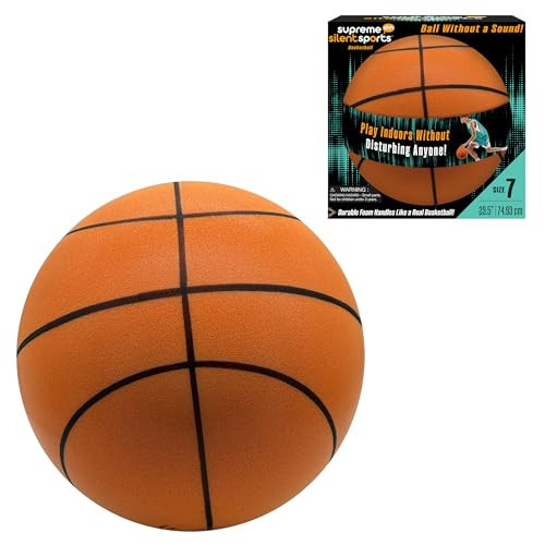 Supreme Silent Sports Basketball | Quiet Indoor Safe Premium Foam Ball for Training, Dribbling & Playing, Gift for 3+, Boys & Girls, Never Shrunken or Inflated | Orange (1 Pack) (Orange, Size 7) | Amazon (US)