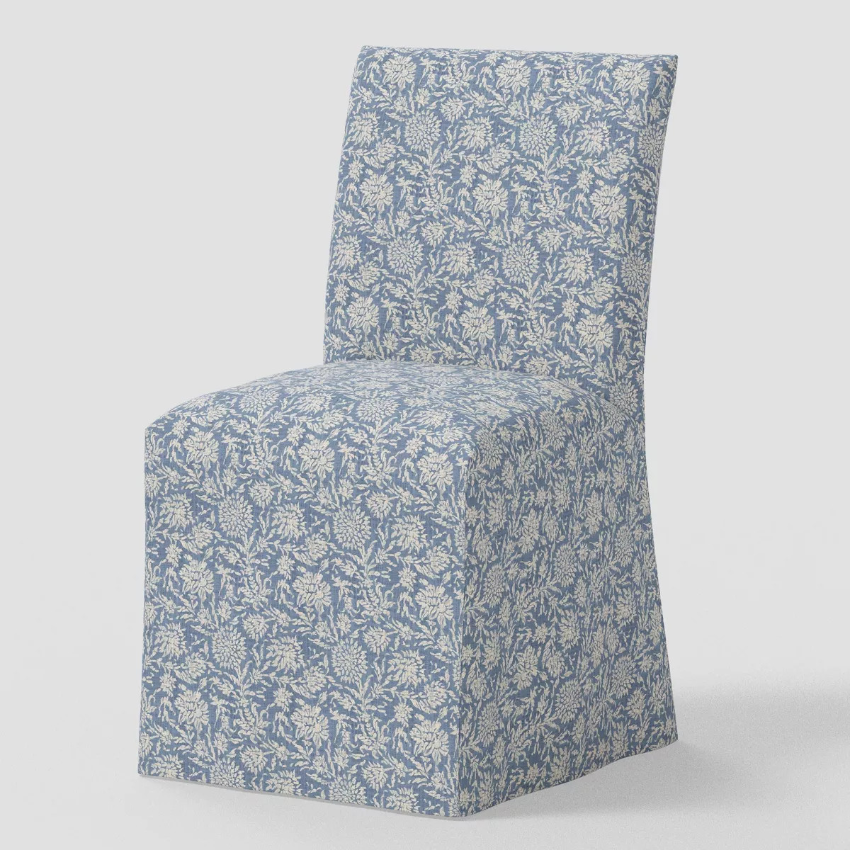 Kay Slipcovered Dining Chair Bagru Block Blue - Threshold™ | Target