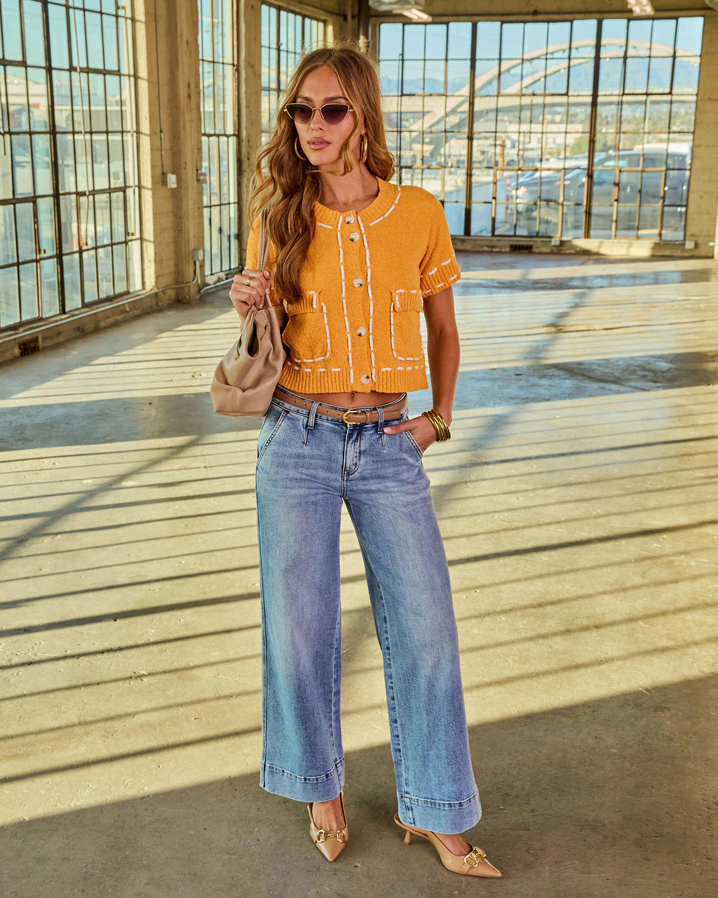 Kelton Stretch High Rise Wide Leg Jeans | VICI