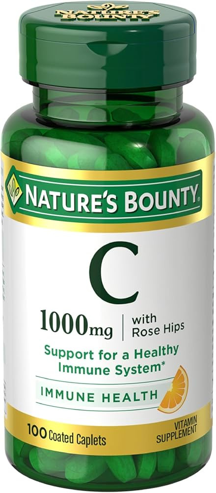 Nature’s Bounty Vitamin C + Rose HIPS, Immune Support, 1000mg Vitamin C, Coated Caplets, 1 Serv... | Amazon (US)