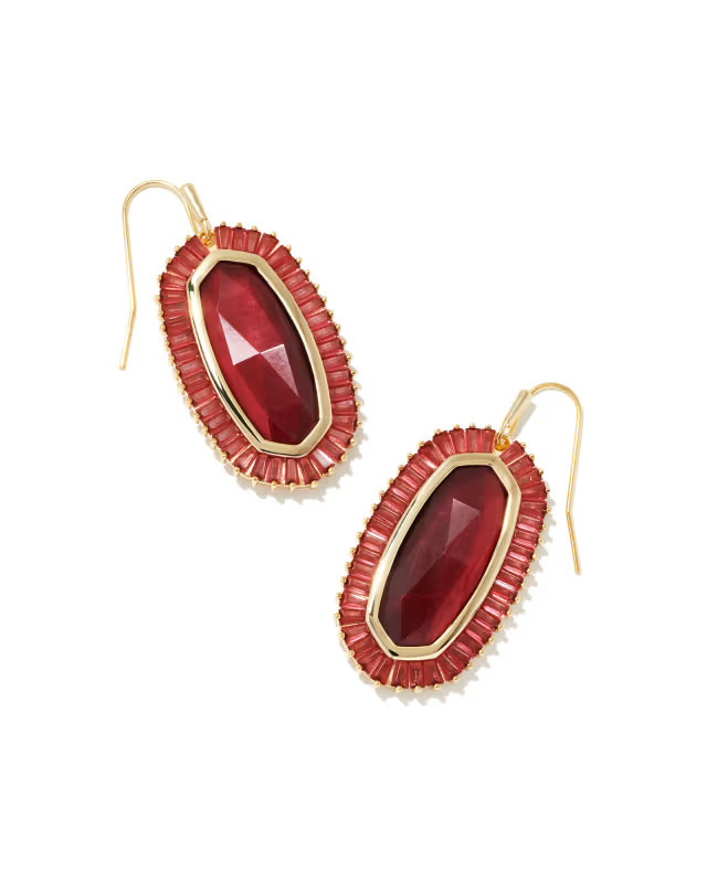Baguette Elle Gold Drop Earrings in Red Mix | Kendra Scott | Kendra Scott