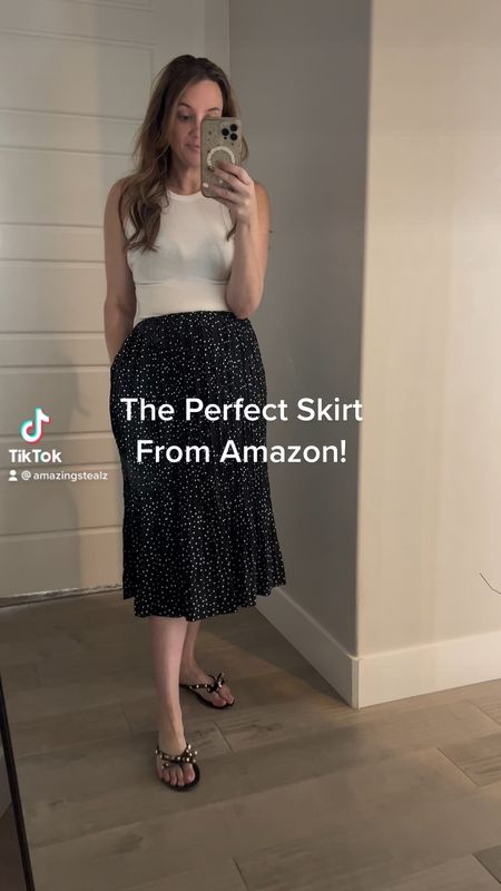 As featured on our TikTok. The perfect skirt. From Amazon! 

Everyday outfit. 
Outfit Inspo. Casual style. 
Comfy and casual. 
Workwear. Polka dot midi skirt  
Teacher style. 

#LTKworkwear #LTKSale #LTKunder50