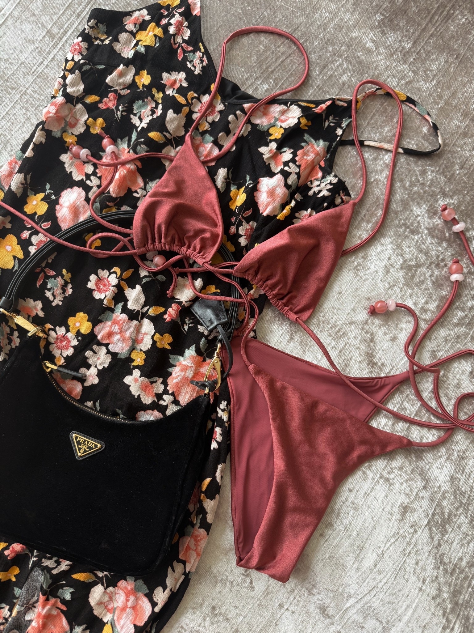 From Beach to Bistro in Black 🌊🖤🍷
Started in a Revolve bikini, ended in a black floral midi moment — with a velvet Prada Re-Edition on my arm like the true main character. Summer staples that feel expensive, effortless, and always ready for a spritz. 🖤🌸✨

Shop the look:
✔️ Black floral midi dress – romantic & versatile
✔️ Revolve bikini – vacay must-have
✔️ Prada velvet Re-Edition bag – luxe with edge

#RevolveStyle #BlackFloralDress #VelvetBag #PradaReEdition #RevolveBikini #SaksStyle #SummerFashion #ChicOutfitInspo #BikiniToDinner #LuxuryStyle #LTKSwim #LTKDressEdit #CityChicStyle #BeachToDinnerLook #WardrobeGoals

#LTKItBag #LTKSwim #LTKSeasonal