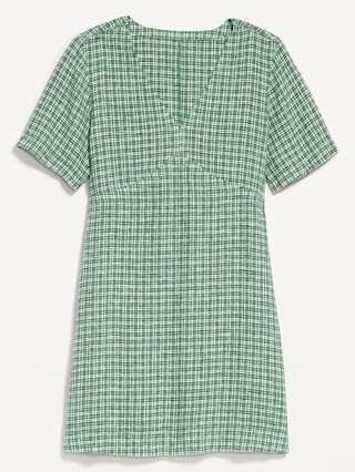 Short-Sleeve V-Neck Mini Shift Dress | Old Navy (US)