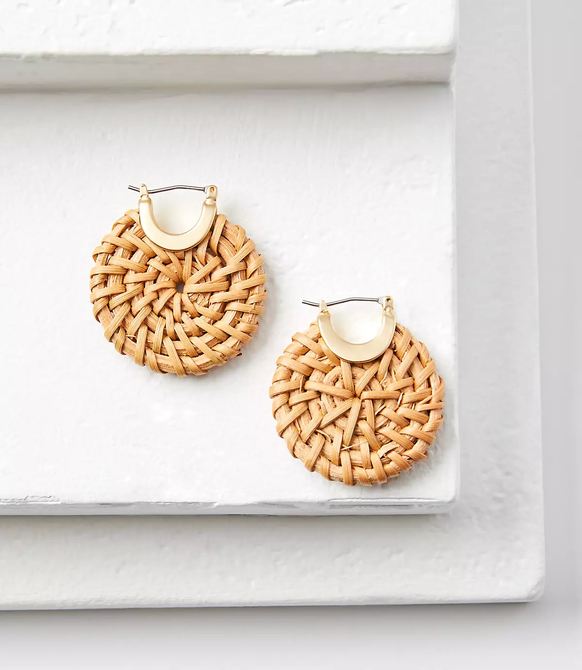 Chunky Raffia Hoop Earrings | LOFT | LOFT