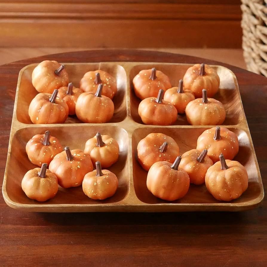 Box of 20 Miniature Rustic Yellow Orange Faux Pumpkin Decorations - Fall Table Bowl Filler Artifi... | Amazon (US)