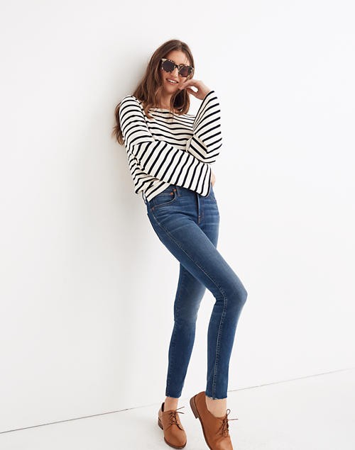 Petite 9" Mid-Rise Skinny Jeans in Paloma Wash: Raw-Hem Edition | Madewell