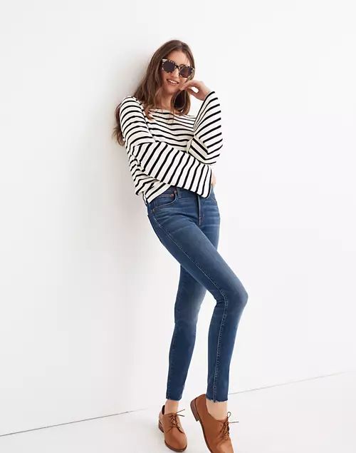 Petite 9" Mid-Rise Skinny Jeans in Paloma Wash: Raw-Hem Edition | Madewell