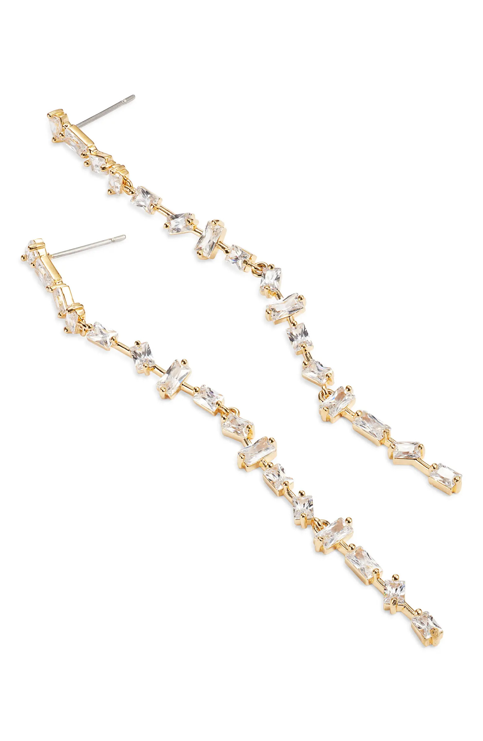 Dainty Mixed Cubic Zirconia Linear Drop Earrings | Nordstrom