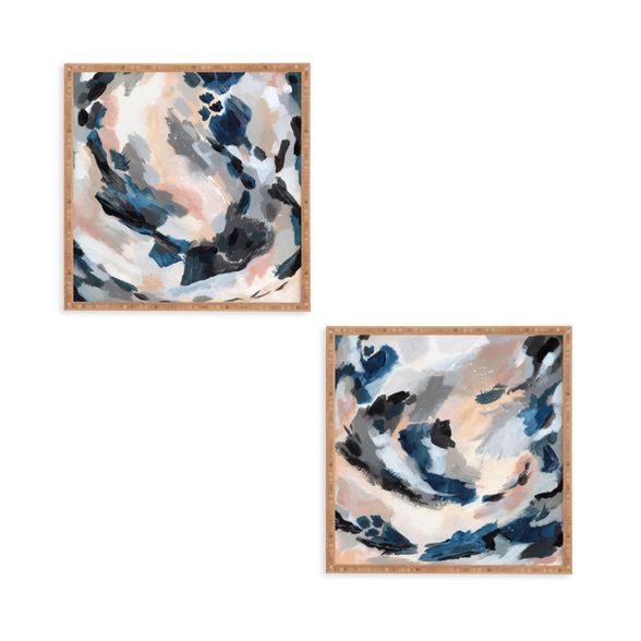 (Set of 2) 12" x 12" Abstract Framed Decorative Wall Art Blue - Deny Designs | Target