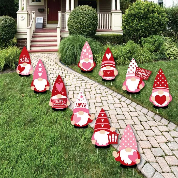 Big Dot of Happiness Valentine Gnomes - Lawn Decorations - Outdoor Valentine’s Day Party Yard D... | Target