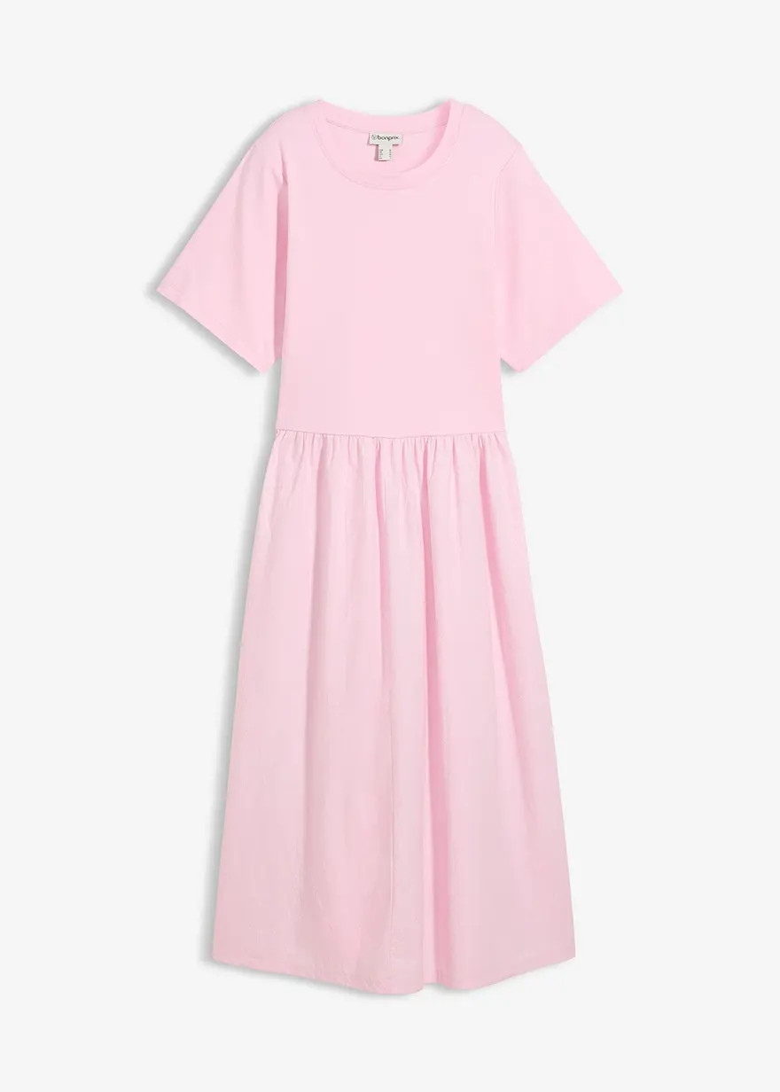Midikleid aus Materialmix | Bonprix DE