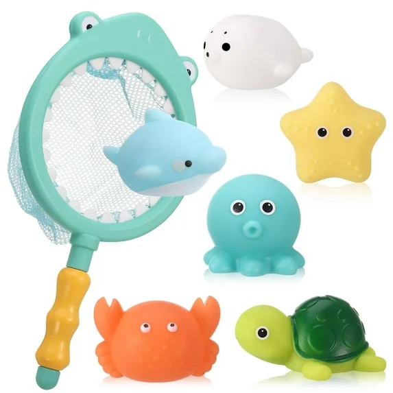 sixwipe 6PCS No Hole No Mould Baby Bath Toys with Net,Mould Free Bath Toys for 1 2 3 4 Year Olds ... | Walmart (US)